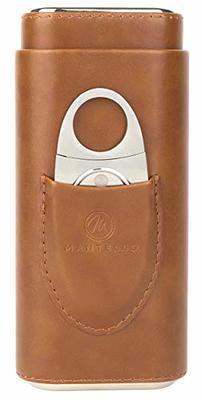 Best genuine Leather 2 Finger Cigar Case in Dark Brown