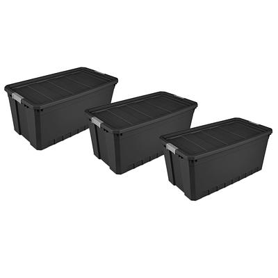 Mainstays 20 Gallon Latching Storage Container, Black Base and Lid