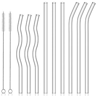 9 Pcs Reusable Glass Straws Shatter Resistant 10''x8mm 3 Straight and 3  Bent Glass Boba Straws 8''x8mm 3 Wavy Smoothie Straw High Borosilicate  Clear Reusable Straws Dishwasher Safe and 2 Clean Brush - Yahoo Shopping