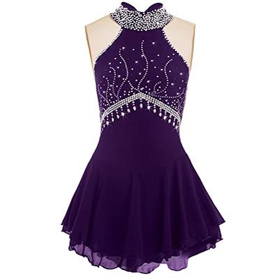 Girls' Sleeveless Ice Skating Dress Handmade Outdoor Gymnastics