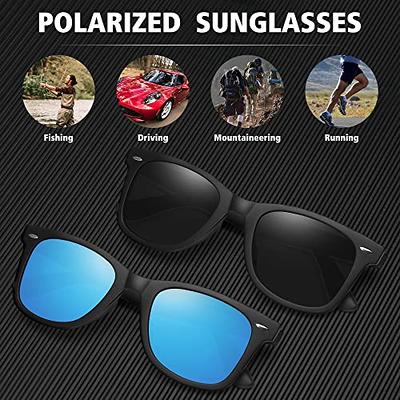 MEETSUN Polarized Sunglasses for Men Classic Retro Sun Glasses for Driving  Fishing 2 Pack Matte Black + Blue Mirrored - Yahoo Shopping
