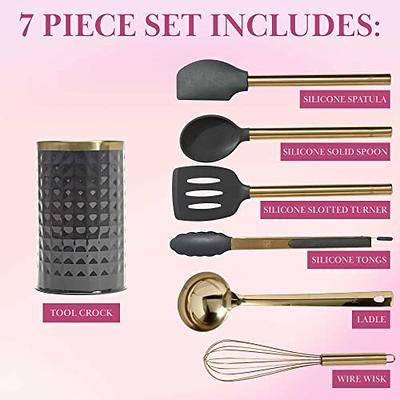 Marco Almond 7-Piece Gold Stainless Steel Cooking Utensil Set