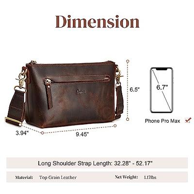 Genuine Leather Crossbody Bags Wide Strap Women Shoulder Bag for