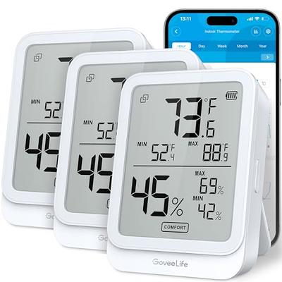 hoyiours Digital Hygrometer Indoor, 3 Pack Room Thermometer with Temperature,  Humidity Monitor with 3s Fast Refresh, Humidity Gauge Thermometer Humidity  Meter for Desk, Home, Greenhouse, White - Yahoo Shopping