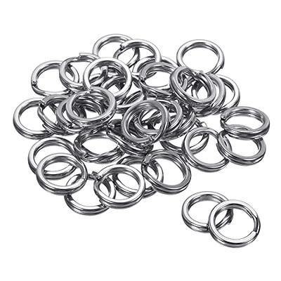 Alwonder 100 Pack Fishing Split Rings Stainless Steel Lure Rings, 9-400LB Hyper Wire Fishing Rings Heavy Duty Flattened Saltwater Terminal Tackles