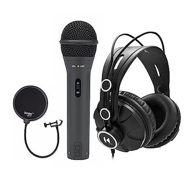 Samson Q2U Dynamic Microphone for Windows, Mac, and iOS Devices Bundle with  Blucoil Pop Filter Windscreen, 6 Dimmable Selfie Ring Light, and 3-FT USB