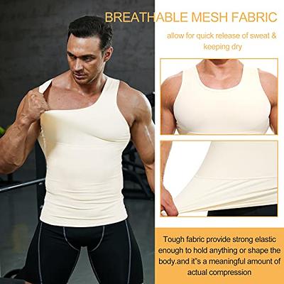 Mens Compression Shirt Slimming Undershirt Body Shaper Vest Workout Tank  Tops Shapewear Abs Abdomen Beige M - Yahoo Shopping