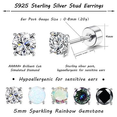Sterling Silver 8mm Flat Round Stud Earrings