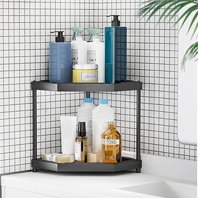 ZHWS Bathroom Counter Organizer Corner Shelf – Bathroom Organization Bamboo  3 Tier Spice Rack Makeup Organizer Bookshelf Space Saving Rack Kitchen