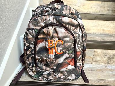 Embroidered Camo Lunchbox & Backpack. Boys Camouflage Monogram 