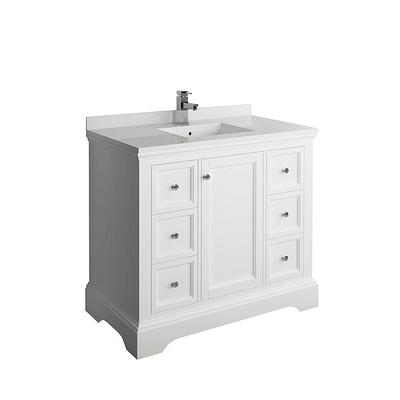 Timeless Home 36 in. W Single Bathroom Vanity in Clear Mirror with Vanity  Top in White with White Basin