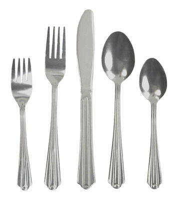 RiverRidge Home Beaded 46 Piece Monogrammed Flatware Set, Letter A