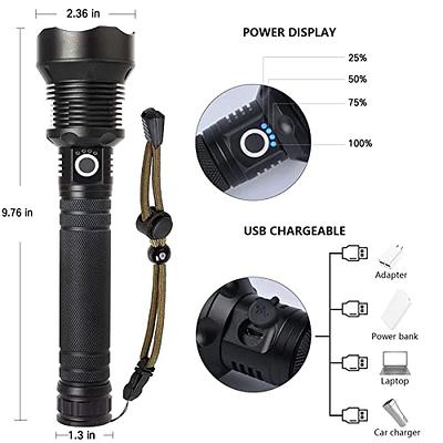 Flashlights High Lumens Flashlight 1000 Lumens Super Bright Flashlight,  Rechargeable Flashlight with 4 Modes, Flashlights for Home Camping Gear