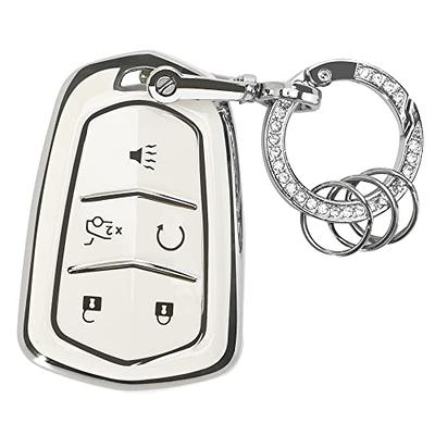 Key Fob Cover Compatible with Chevy Chevrolet Suburban Tahoe GMC Terrain  Yukon Yukon XL Smart 6 Buttons TPU Remote Keyless Key Fob Case Protection