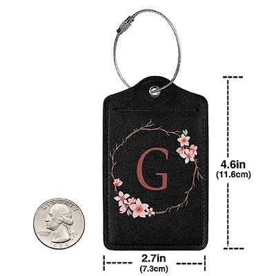 2 Pack Luggage Tags for Suitcases, PU Leather Baggage Address ID Tags  Luggage Name Labels Tags with Adjustable Strap and Privacy Protection Cover  for