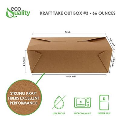 Take Out Food Containers Microwaveable Kraft Brown Take Out Boxes 45 oz (50  Pack) Leak and Grease Resistant Food Containers - Recyclable Lunch Box - To Go  Containers for Restaurant, Catering and Party