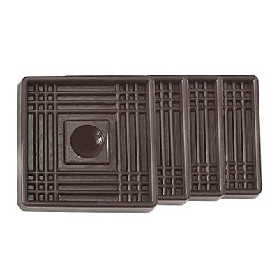  CasterMaster Non Slip Furniture Pads- 2x2 Square Rubber Anti  Skid Caster Cups, Leg Coasters- Couch, Chair, Feet, and Bed Stoppers-  Anti-Sliding Floor Protectors for Furniture (Set of 4) Brown : Tools