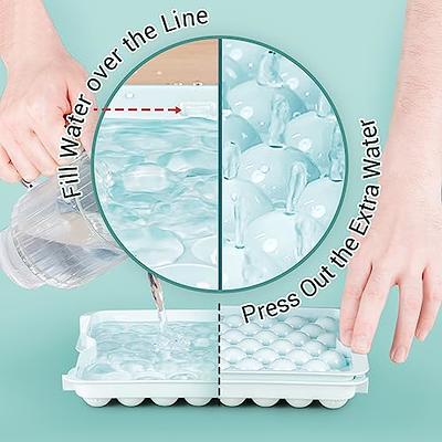 Slim, Silicone Ice Cube Tray with Lid, Extra Large Ice Cubes (2 Tray Pack)