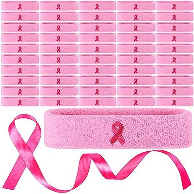 12 Pack Breast Cancer Awareness Wristbands Bulk Pink Ribbon Sweatbands for  Boys Men and Women, Basketball Baseball Running and Supporting Breast Cancer  Awareness Month 