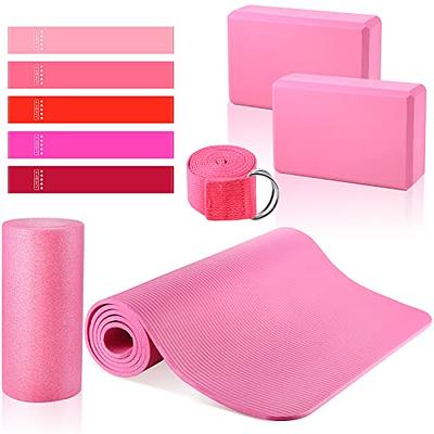 Timgle 10 Pcs Yoga Mat Set Pink Yoga Blocks and Strap Travel Size Quality  Density Foam Roller and Different Resistance Levels Elastic Band for Home  Workout Yoga Exercise Gym Training - Yahoo Shopping