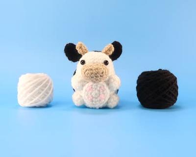 Buy BEGINNER CROCHET KIT Amigurumi Cow, Easy Starter Crochet Kit