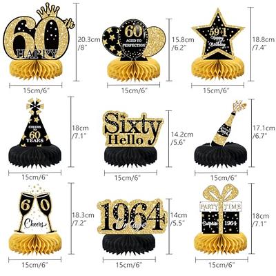 9pcs Retirement Party Centerpiece Honeycomb Black-gold Table Decorations,  Suitable For Happy Retirement Party Supplies