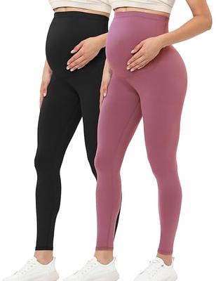 JOYSPELS Maternity Leggings Over The Belly with Pockets Non-See