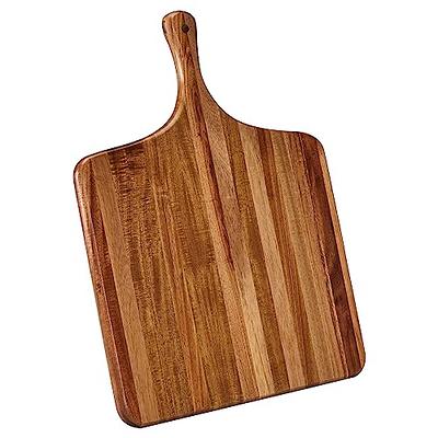 KitchenEdge Premium Acacia Wood Cutting Board Set of 3, Juice Groove and Non-Slip Feet, Thick Wood Trays for Cheese, Vegetables, Meat, Fruit, Heavy