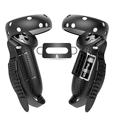 KIWI design Upgraded Controller Grips Cover with Battery Opening Protector  with Knuckle Straps Compatible with Quest 2 Accessories (Black+Gray-White)