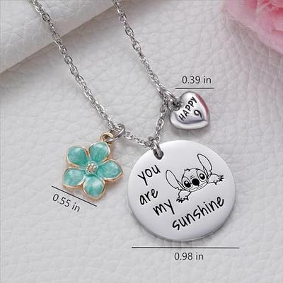 Hearts Necklace for Women Stitch Necklaces Female Angel Pendant Trend Neck  Silver Color Fashion Couples Gift