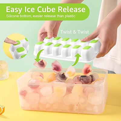 ICEXXP Round Ice Cube Trays with Lid and Bin - 2 Pack Ice Ball