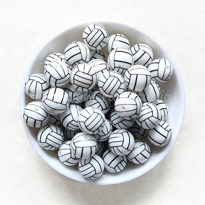 Print Silicone Beads, 15mm Round Silicone Beads Bulk, Charm Beads Jewelry  Accessories, DIY Beaded Pen Craft Making 
