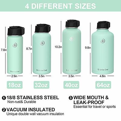 Noble Wide Mouth Water Bottle w/ Leakproof Straw Lid & Handle Lid