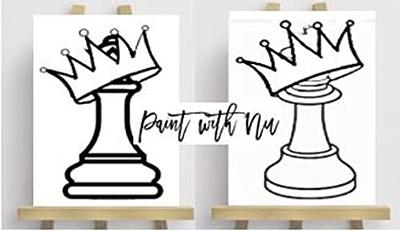 2-Piece Chess King & Queen Canvas Wall Art, 8x10