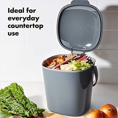 VIVOSUN Indoor 1.3 gal. Stainless Steel Countertop Compost Bin with Lid for Kitchen Food Waste in White