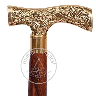 Humaira Nautical Replica of Bat Masterson Brass Knob Handle Walking Cane