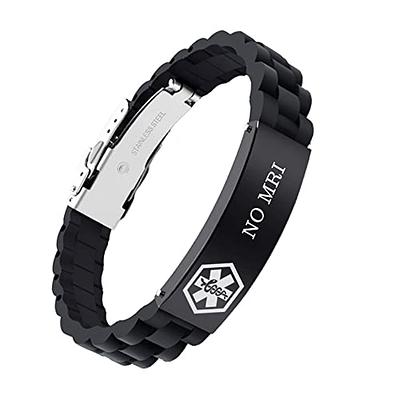 Classic Stainless Steel Medical Alert Bracelets for Men & Women with F –  LinnaLove