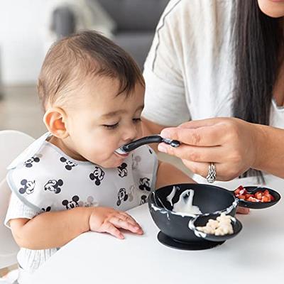 Bumkins Baby Bowl, Silicone Feeding Set with Suction for Baby and Toddler,  Includes 4 Spoons and