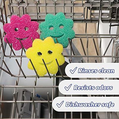 Scrub Daddy Sponge Set - Scrub Mommy Power Flower Dual- Sided Sponge and  Scrubber - Non Scratch Sponge