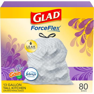 Plasticplace 24 in. x 31 in. 13 gal. White Drawstring Trash Bags, Lavender and Soft Vanilla Scented Garbage Can Liners (50-Count)