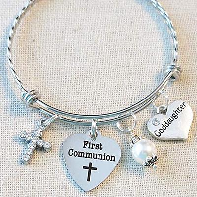 from The Heart Jewelry Cross and Initial Charm Bracelet