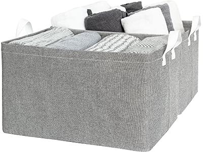 RIHUD Storage Baskets for Shelves 18.5x10.5x8in Closet Storage bins Clothes  Baskets With Metal Frame, Closet Bins for Wardrobe Decorative Storage  （Gray） - Yahoo Shopping