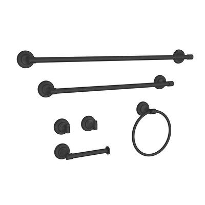 Acehoom 4-Piece Bath Hardware Set with 17 in. Towel Bar Towel Ring Toilet Paper Holder and Towel Hook in Matte Black