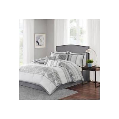 Furniture of America Casilla 5-Piece Silver and Gray Queen Bedroom Set, Silver and Gray - Queen