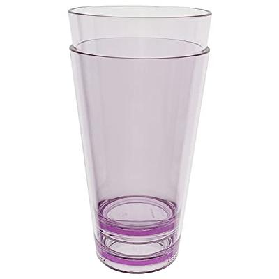 Plastic Drinking Glasses Tumblers Clear - 18 oz - Perfect for Gifts -  Lightweight - Stackable - Set of 4 