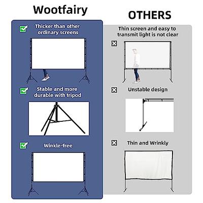 VEVOR Projector Screen with Stand 150 Portable Movie Screen DSTPMYC150IOC3LUQV0