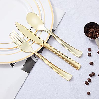 WDF 500PCS Gold Plastic Silverware Set Disposable - Gold Cutlery Set  Plastic Gold Utensils Set - 250 Gold Forks, 125 Gold Spoons, 125 Gold  Knives for Party, Birthday, Wedding - Yahoo Shopping