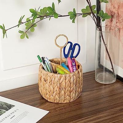 Utensil Holder for Kitchen Counter Handmade Wicker Pencil Holder Pen Holder  for Desk Farmhouse Cooking Utensils Organizer Make Up Brushes Holder for