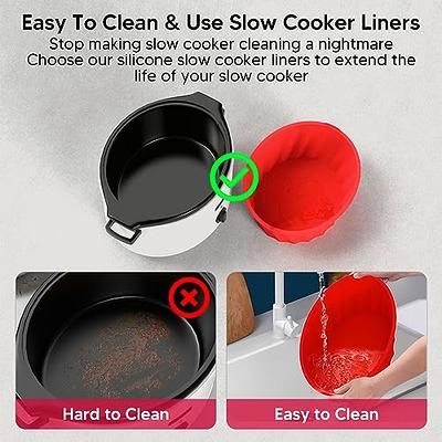 Slow Cooker Liners,6 Quart Slow Cooker Liner,Reusable Silicone Slow Cooker  Liner,Silicone Liners Fit for Crock Pot Liners,Cooking Accessories for Oval  Crockpots,Dishwasher Safe BPA Free (Red) - Yahoo Shopping