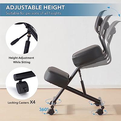 SOMEET Kneeling Chair Ergonomic with Back Support, Ergonomic Kneeling Chair  with Brake and Smooth Gliding Casters, Adjustable Stool for Home and